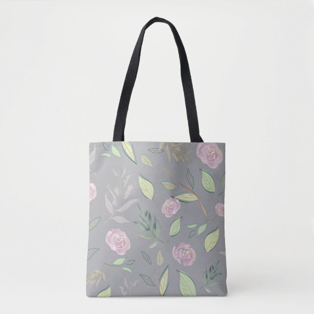 Bolso De Tela Flores acuáticas festivas 2 (Anverso)
