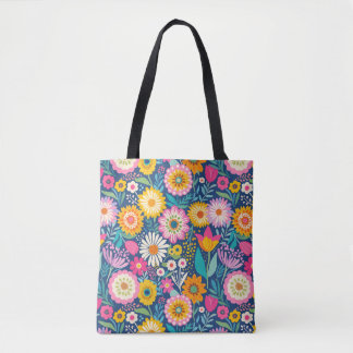 Bolso De Tela Flores alegres