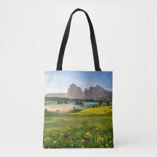 Bolso De Tela Flores   Alpe de primavera de Siusi Langkofel
