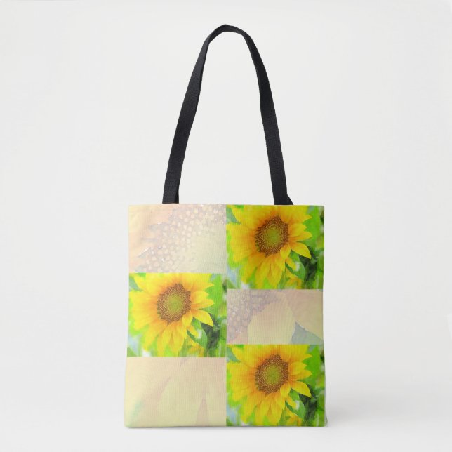 Bolso De Tela Flores amarillas brillantes y alegres (Anverso)