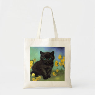 Bolso De Tela Flores amarillas de gato negro Van Gogh