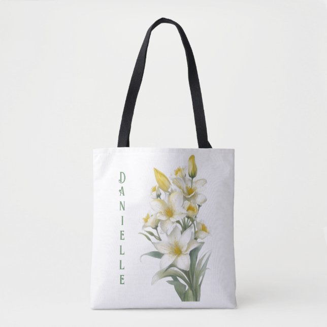 Bolso De Tela Flores amarillas personalizadas (Anverso)