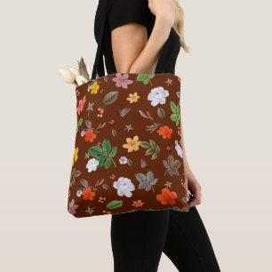 Bolso De Tela Flores amarillas y rosas blancas 12