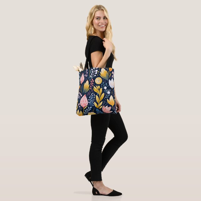 Bolso De Tela Flores artísticas coloridas (Puesto)