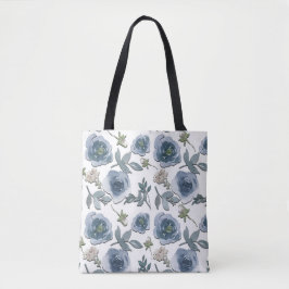 Bolso De Tela Flores azules