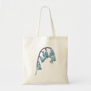 Bolso De Tela Flores azules