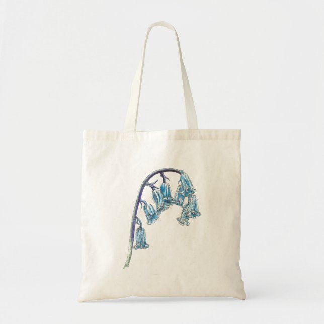 Bolso De Tela Flores azules (Frente)
