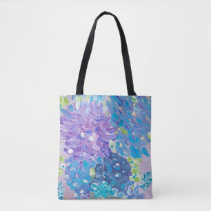 Bolso De Tela Flores azules