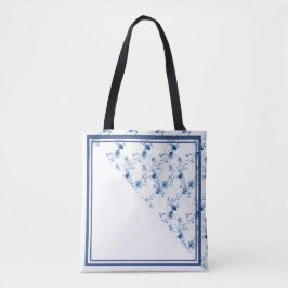 Bolso De Tela Flores azules