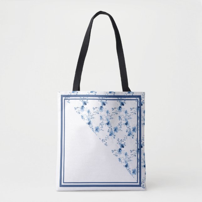 Bolso De Tela Flores azules (Anverso)