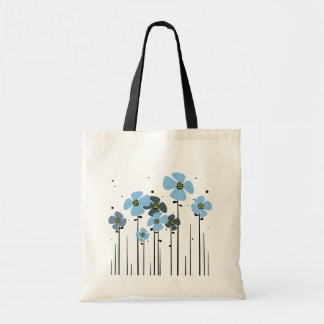 Bolso De Tela Flores azules
