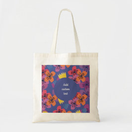 Bolso De Tela Flores azules personalizadas coloridas