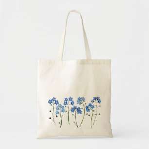 Bolso De Tela Flores azules simples olvidar-no