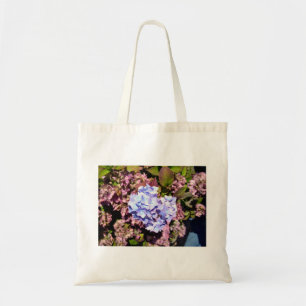 Bolso De Tela Flores azules y púrpuras brillantes del Hydrangea