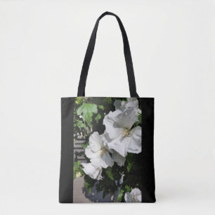 Bolso De Tela flores blancas cálidas