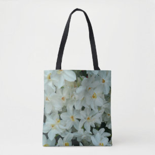 Bolso De Tela Flores blancas de arcissus paperblancas