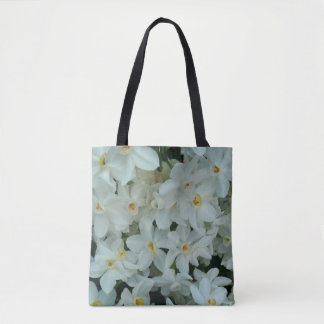 Bolso De Tela Flores blancas de arcissus paperblancas