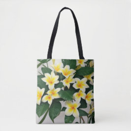 Bolso De Tela Flores blancas de Frangipani
