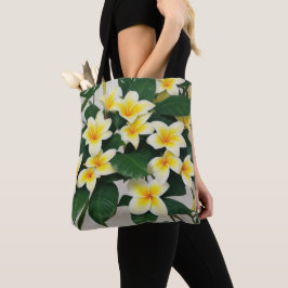 Bolso De Tela Flores blancas de Frangipani