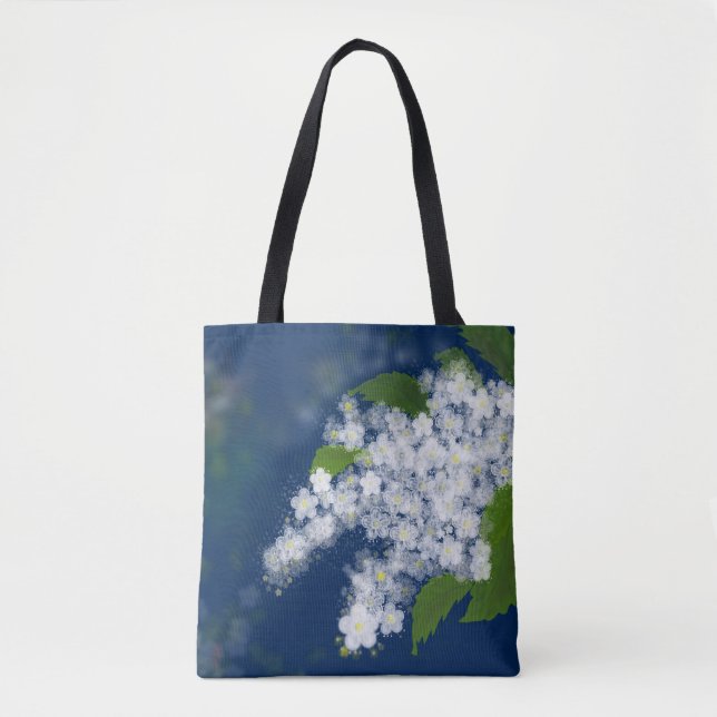 Bolso De Tela Flores blancas, florales (Anverso)