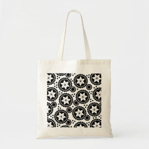 Bolso De Tela Flores blancas negras bandejas