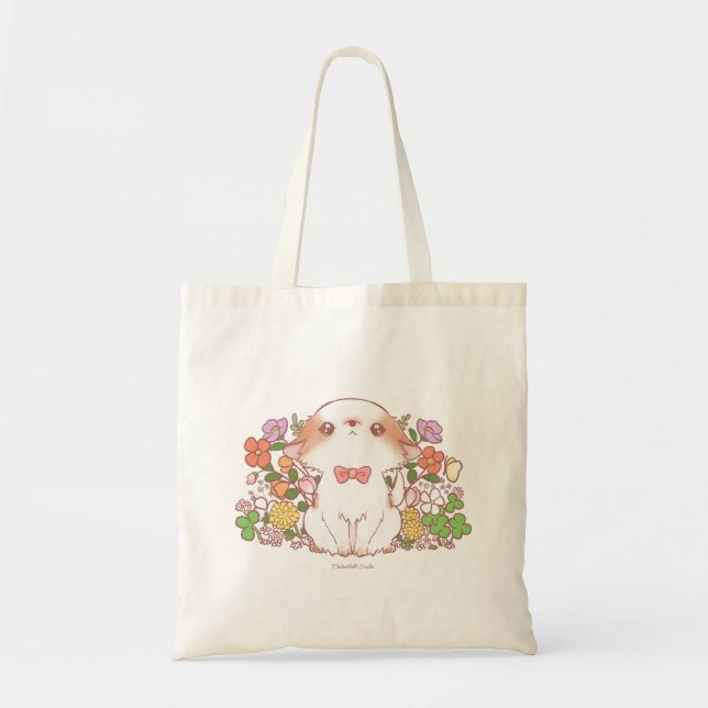 Bolso De Tela Flores Bloom y Mochi  (Frente)