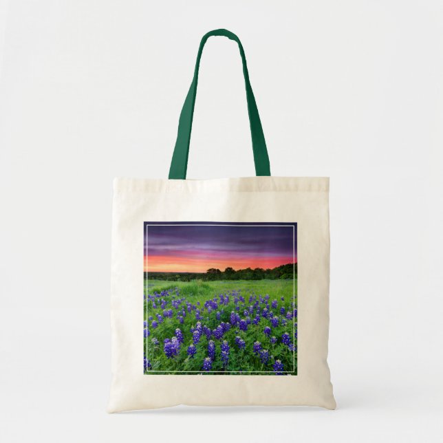 Bolso De Tela Flores | Bluebonnets en Sunset Texas (Frente)