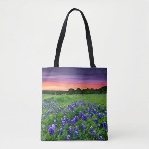 Bolso De Tela Flores Bluebonnets en Sunset Texas