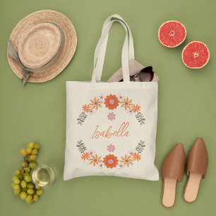 Bolso De Tela Flores Bohemiam Groovy, Flor Mínima Salvaje