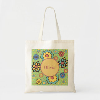 Bolso De Tela Flores Boho Verdes Amarillas Azules Lindas Femenin