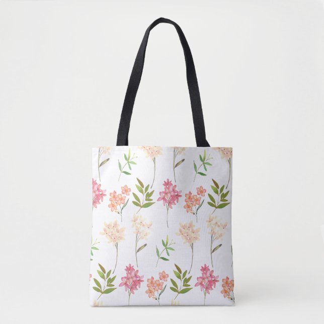 Bolso De Tela Flores botánicas imprimir estilo tradicional de ca (Anverso)