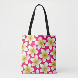 Bolso De Tela Flores brillantes de Frangipani/ Plumeria