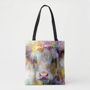 Bolso De Tela Flores brillantes de resplandor de ternera de High