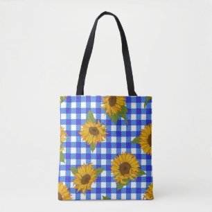 Bolso De Tela Flores brillantes en un fondo a cuadros. Vinta