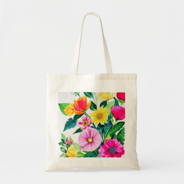 Bolso De Tela Flores brillantes y espléndidas (Frente)