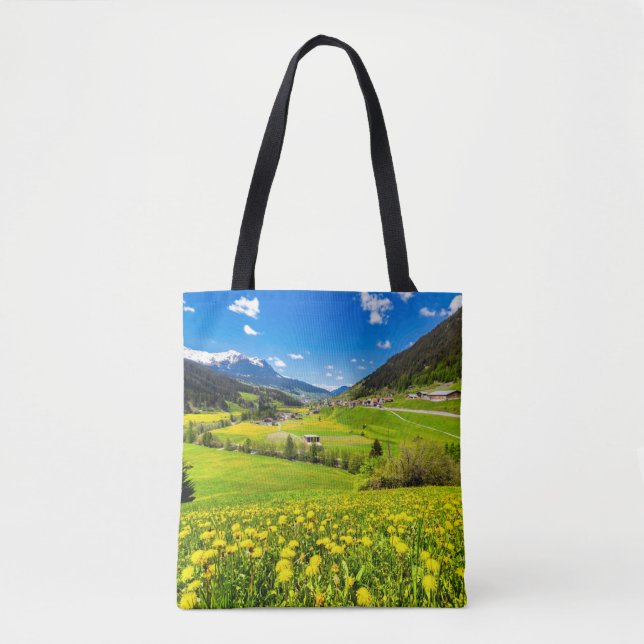 Bolso De Tela Flores | Cantón Dandelion de Grisons, Suiza (Anverso)