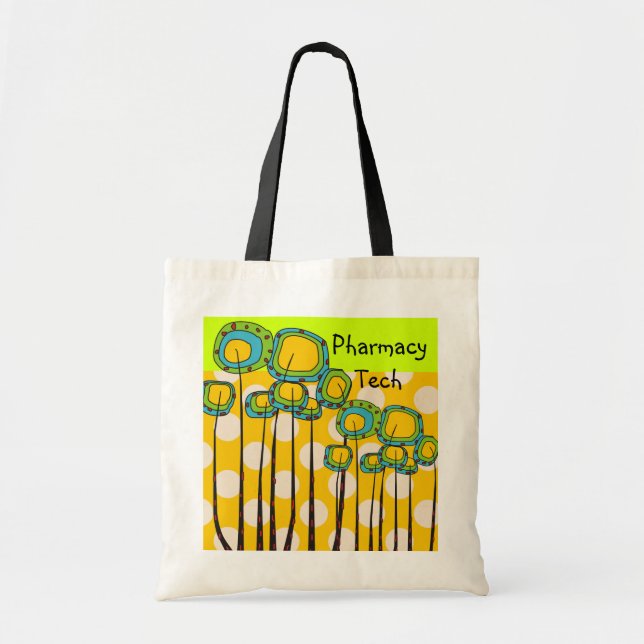 Bolso De Tela Flores caprichosas del tote de la tecnología de la (Frente)