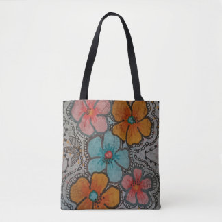 Bolso De Tela Flores Coloridas