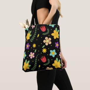 Bolso De Tela Flores Coloridas Acuarela Bonita