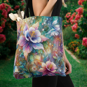 Bolso De Tela Flores Coloridas Coloridas Coloridas Colorosas De 