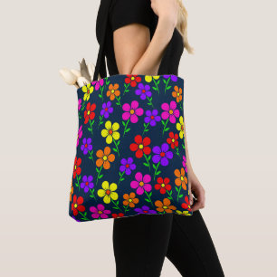 Bolso De Tela Flores Coloridas Patrón Floral