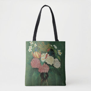 Bolso De Tela Flores con Hiedra de Henri Rousseau, Floral Vintag