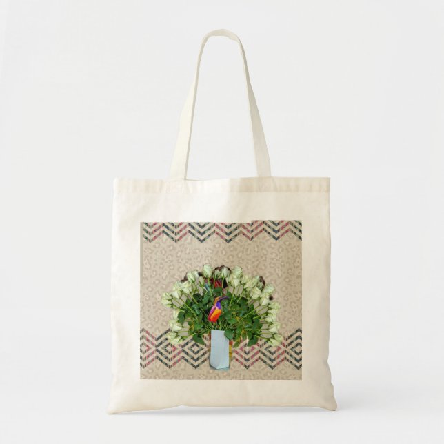 Bolso De Tela Flores con pájaros (Frente)