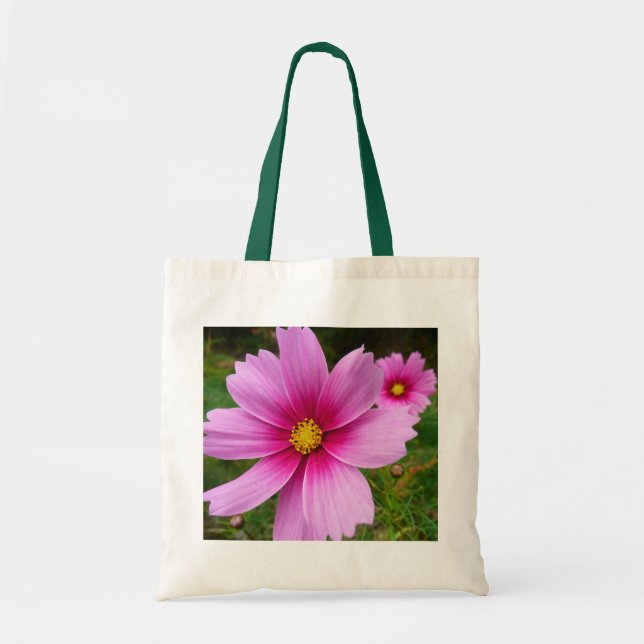Bolso De Tela Flores Cosmos rosadas Flores silvestres (Frente)