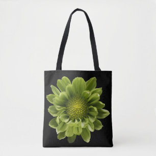 Bolso De Tela Flores Crisantemo verde