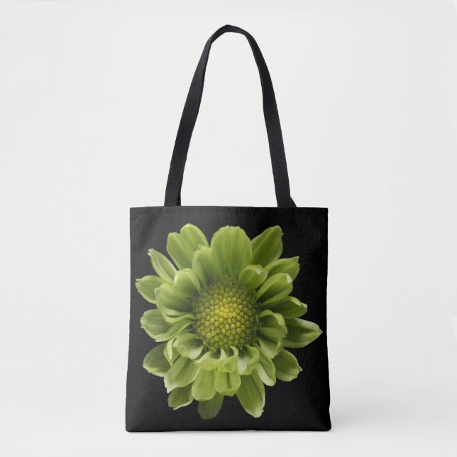 Bolso De Tela Flores | Crisantemo verde (Anverso)