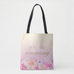 Bolso De Tela Flores de Acuarela de Colores Adorables