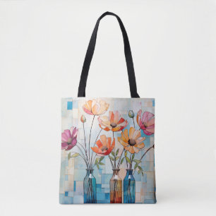 Bolso De Tela Flores de acuarela decorativas