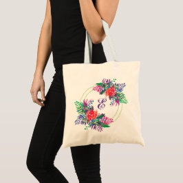 Bolso De Tela flores de acuarela personalizadas y paquetes de ho