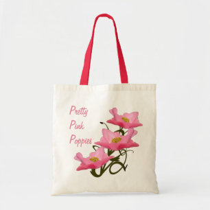 Bolso De Tela Flores de Amapola Rosa Ecológicas Reutilizables Pe